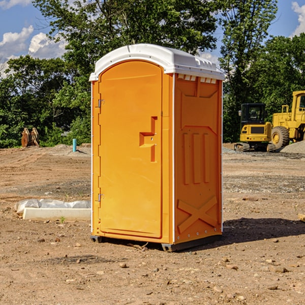 do you offer hand sanitizer dispensers inside the portable restrooms in Bushong